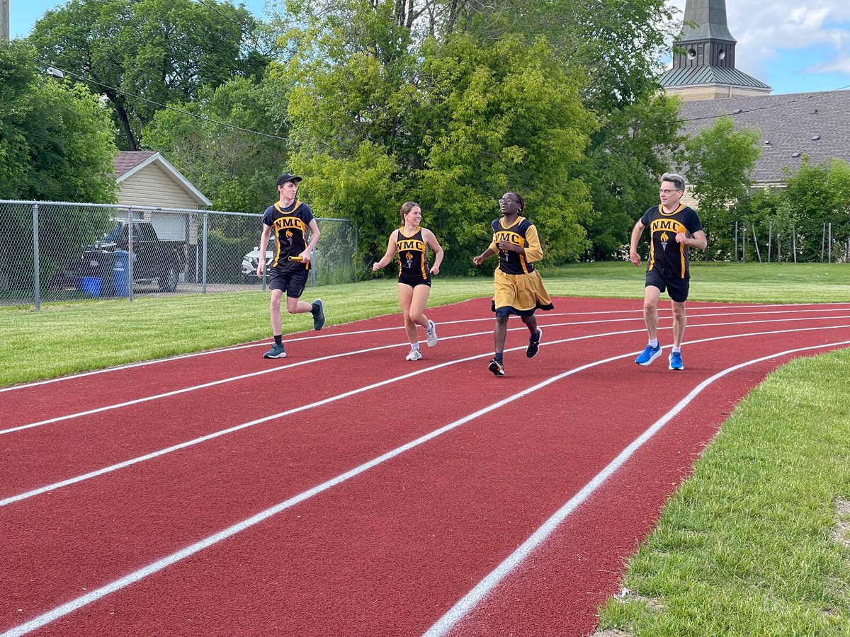 Great day at Nelson Mc! Opening of the new 200m rubberized running track w/ students, staff , trustees . City funding of $411,000.  Thx to <a href="/nmcLRSD/">Nelson McIntyre</a> for a truly grand opening.