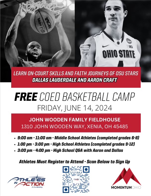 ACraft4's tweet image. Can’t believe we have the opportunity to break in the brand new John Wooden Family Fieldhouse in Xenia!
Please, join us for this free opportunity to work on some hoops and help make it a special weekend!