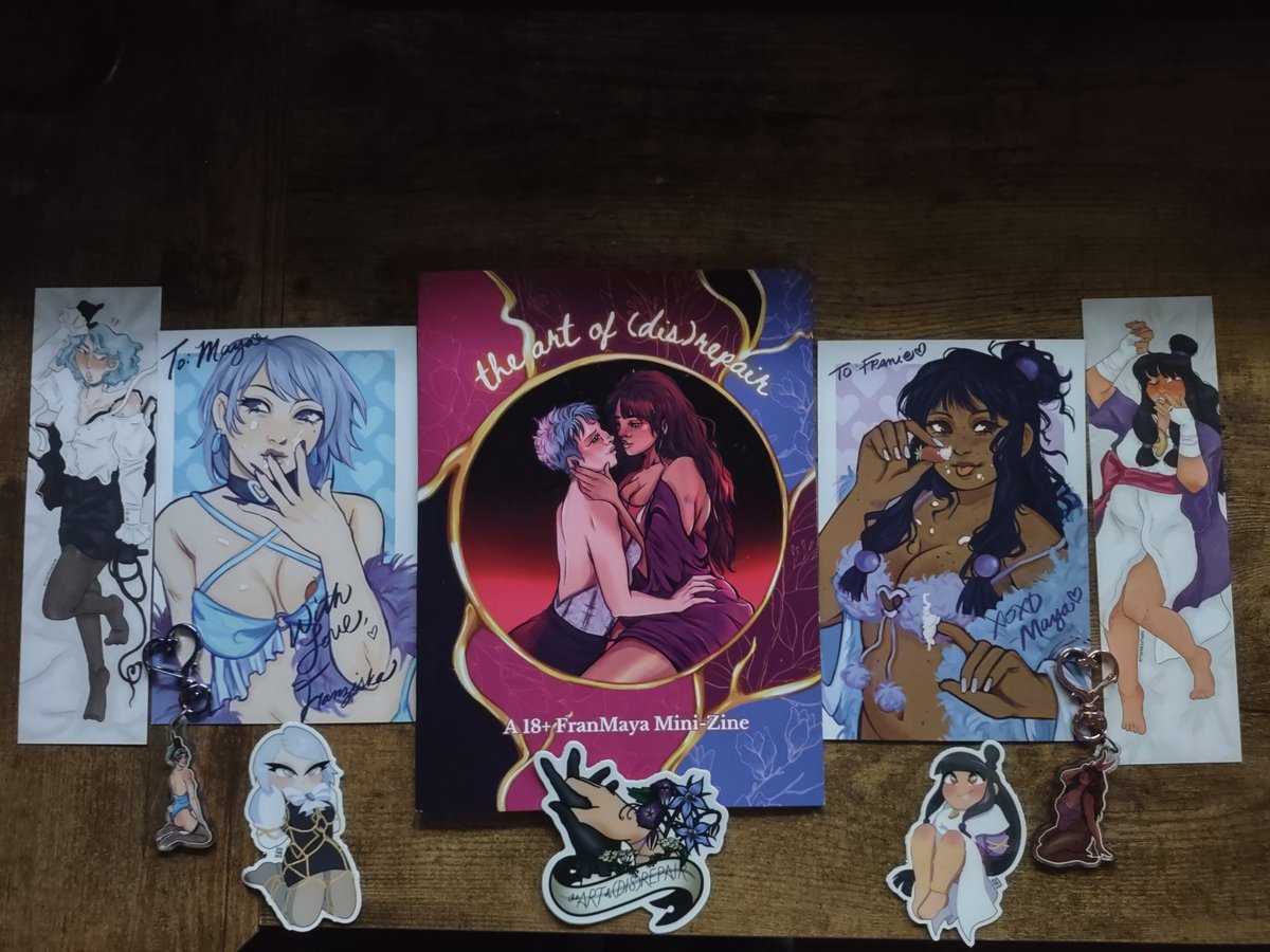 contritecactite's tweet photo. Received some lovely FranMaya goodies from @FMnsfwzine today! I'd show you the other sides of the bookmarks, but... 😳 rest assured they both had a very nice time. https://t.co/8Yfho0jdtB