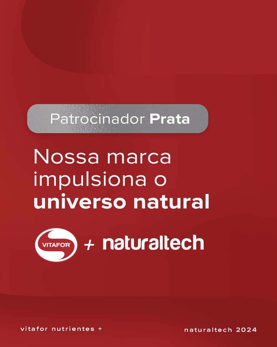 A Vitafor é a patrocinadora PRATA da 18ª Edição da @biobrazilnaturaltech !

Visite o nosso stand nos dias 12 a 15 de junho e aproveite para conferir em primeira mão todos os lançamentos e as novidades da marca! 🤩