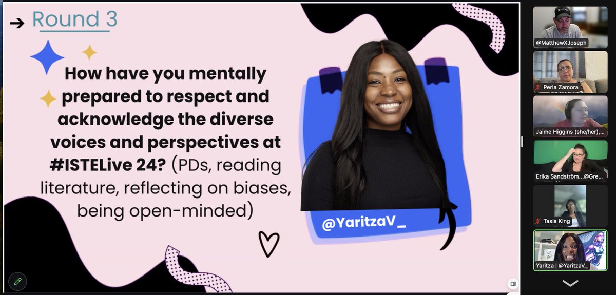 pzamoraats's tweet photo. Meeting virtually before meeting at #ISTELive24 at #Denver is just AMAZING! This content from @YaritzaV_ is so related to our #Narrative4 philosophy #connections #empathy #listening Thank you @MatthewXJoseph @mrshowell24 https://t.co/EXeehh1jrO