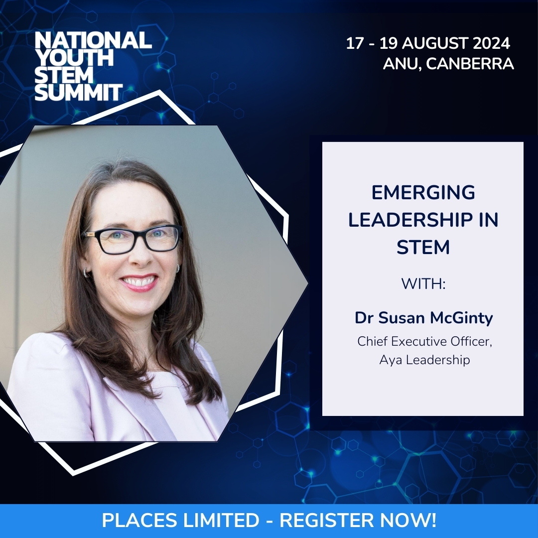 Register for the National Youth STEM Summit today: nysf.edu.au/programs/natio…

Harness your leadership potential and develop the skills you need to be a strong leader in your community with this workshop hosted by Dr Susan McGinty, Founder and CEO of Aya Leadership.
