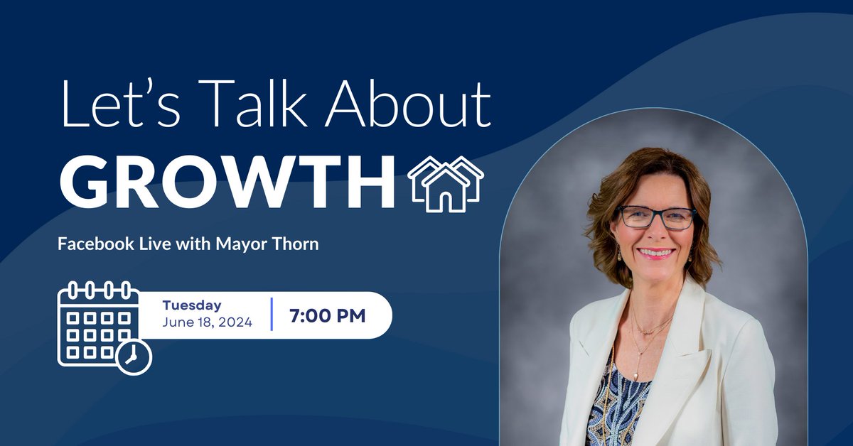 Next week join me to talk about growth.  Get the facts around growth, levers we have as Council and a municipality, and our process to handle infrastructure demands.  Followed by a Q &amp; A. 
Details here: shapeourtown.okotoks.ca/lets-talk-grow…