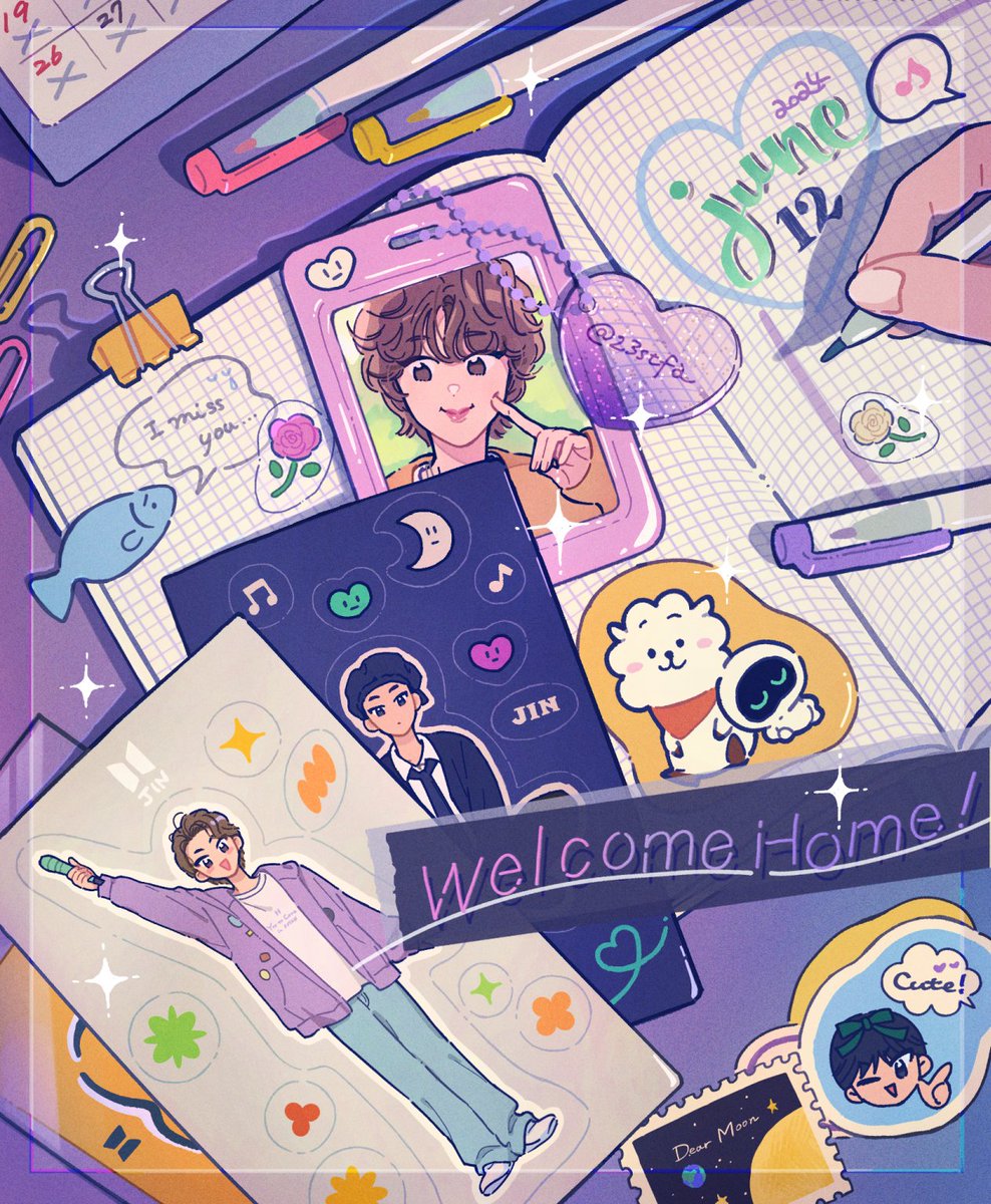 おかえり🐹💜待ってたよ🥳

#석진이_전역_우리_봄날시작  
#석진이와_새롭게_시작될_story