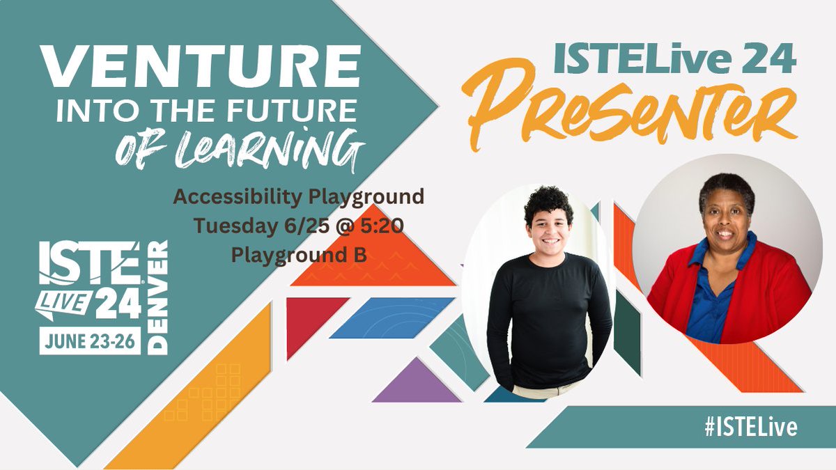 MsFagin's tweet image. Excited to be presenting with my son at #ISTELive in the Accessibility Playground! Our Spark Talk is entitled Accessibility and Collaboration for Student Success. Playground is from 4-6 &amp;amp; we are on at 5:20. Join us for lots of learning and sharing! #FaginatorTech