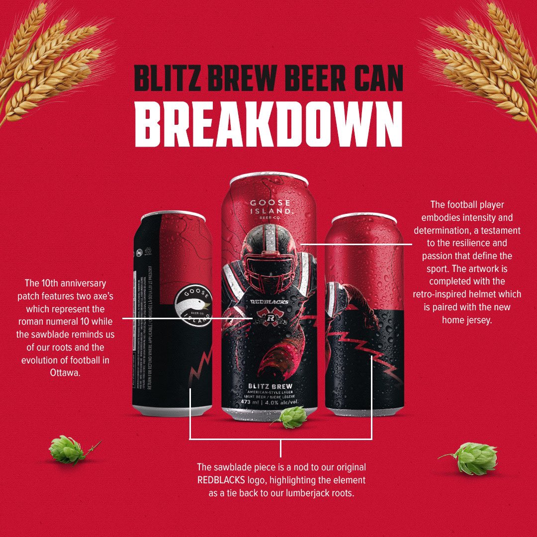 Beer can design for the <a href="/REDBLACKS/">Ottawa REDBLACKS</a> 🍺