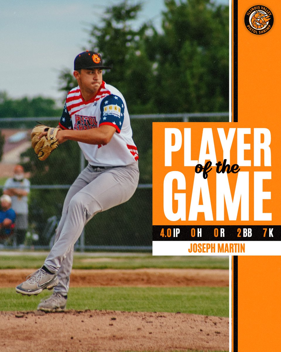 Joseph Martin with 4 no-hit shutout innings and 7 strikeouts to start the game! 🔥 

Martin of the <a href="/SIUEBaseball/">SIUE Baseball</a> earns himself the #PistolShrimpBaseball Player of the Game! 🦐

PistolShrimpBaseball.com | #FearTheClaw
