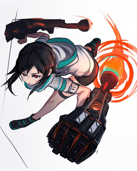 #過去絵創作物にでる個人的にアッチィスーパーロマンウェポン1.クソデカブレード2.チェンソー3.ロケットパァンチ4.道路標識 