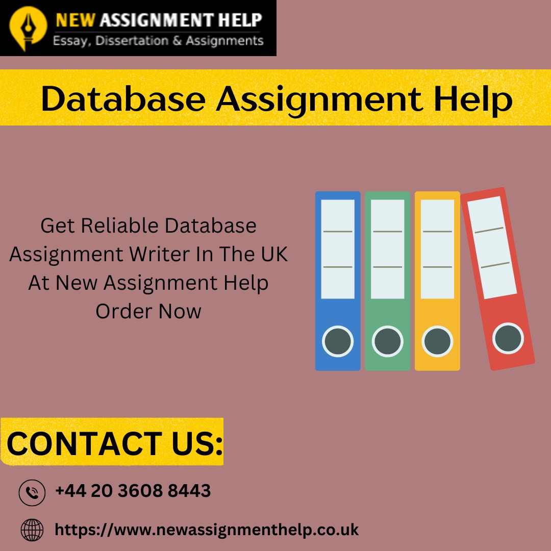 NewAssignmentH2's tweet image. Data Mastery: Database Assignment Help by New Assignment Help! 💾 Let our experts guide you through database assignments with precision. 📚
Visit Us At:- newassignmenthelp.co.uk/database-assig…
#databaseassignmenthelp #databaseassignment #databaseassignmenthelper #assignmenthelper #assignment