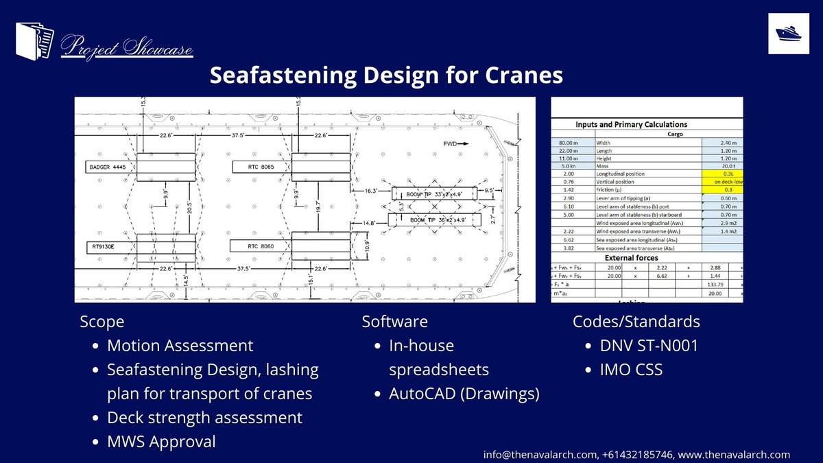thenavalarch's tweet photo. A successfully executed project. Please get in touch to learn more
#thenavalarch #marinecalculators #maritime #shipbuilding #shipping #shipdesign #navalarchitecture
 #seafastening #t&amp;i #lashingdesign #IMOCSS #cargotransport #seatransport #containertransport https://t.co/OYu1n7NhGc