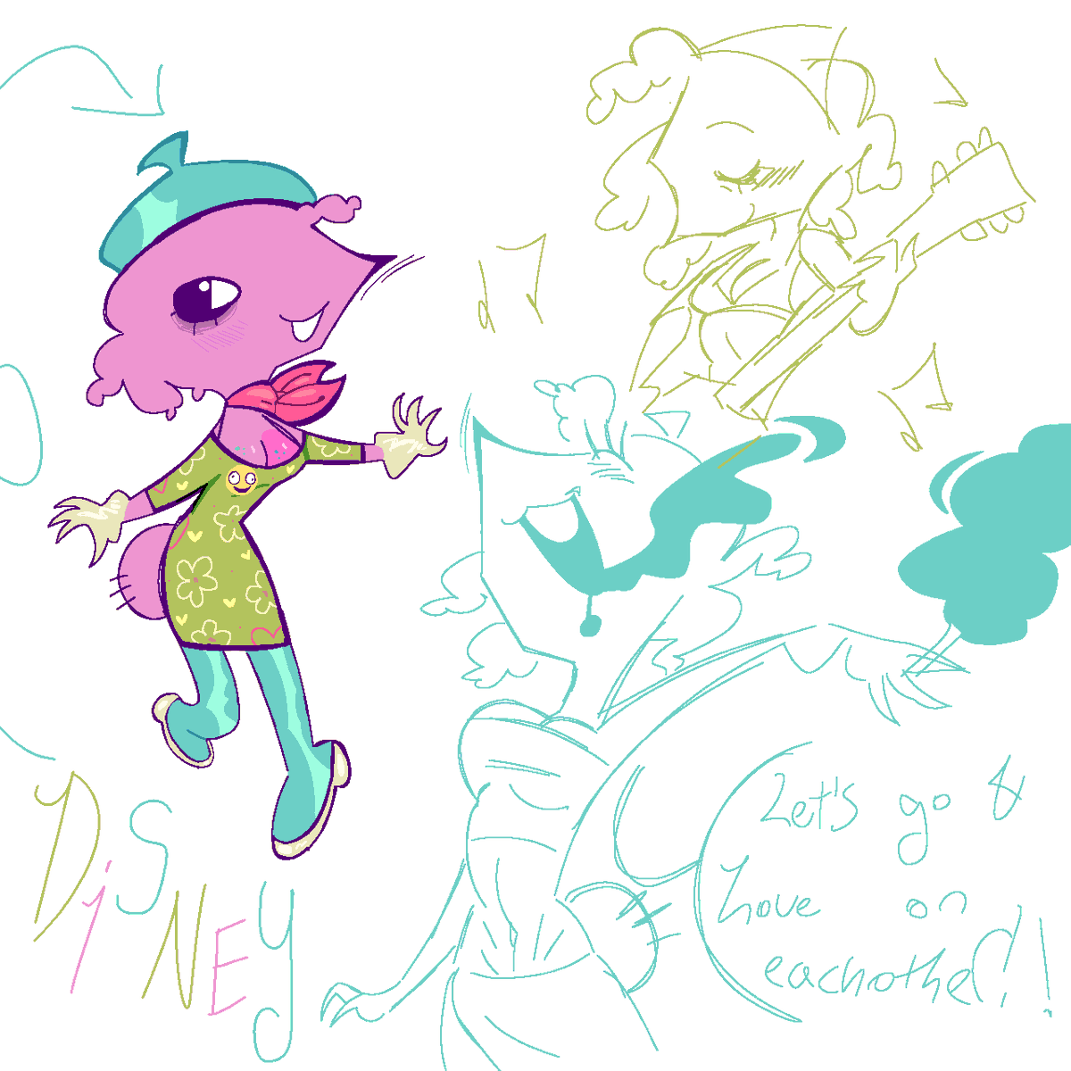 Witchyarii's tweet photo. I REMADE MY SMILING FRIENDS OC her name is Disney and she’s the smiling friends Advertisement Manager!!! #Smilingfriends #smilingfriendoc #critteroc #ocart https://t.co/eSgU0NQVbn