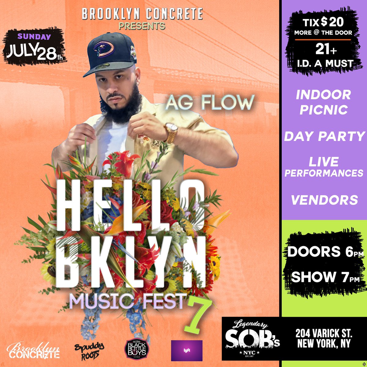 AgFlowMusic's tweet photo. @SOBs JULY 28th , Him Returns lol https://t.co/k0PBA1bNyf