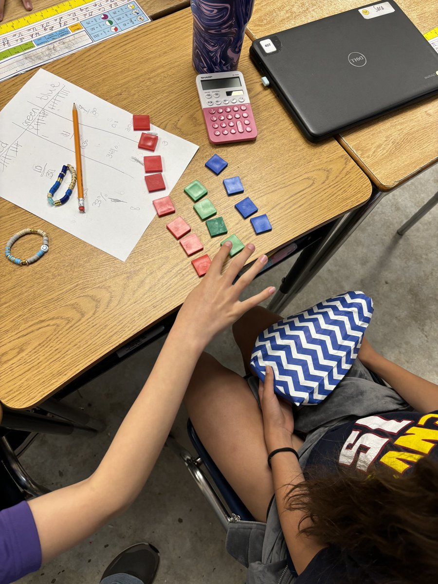 mrslippertLKW's tweet photo. There are 16 tiles in the bag, some red, some blue and some green. We didn’t look in the bag, but rather used experimental probability to determine how many of each tile there were. When we combined our data, it made it even easier to predict. #p8codebreakers #youbelongatlkw https://t.co/3QZKrIAgRZ
