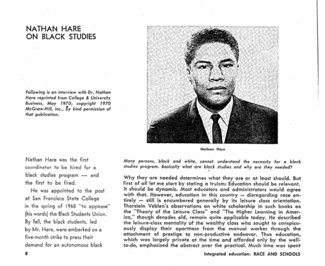 RIP, Nathan Hare — the first person to lead a Black Studies program — and cofounder of ‘The Black Scholar’.