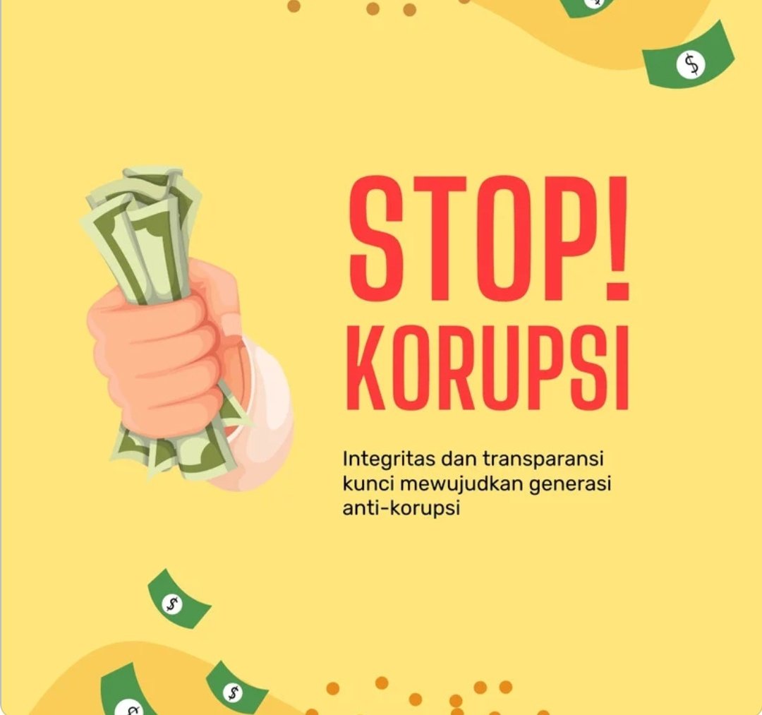 windhapanda's tweet photo. KAMPANYE ANTI KORUPSI || Mari bersama kita wujudkan birokrasi yang bersih dan aparatur negara yang berintegritas dengan berpegang teguh pada nilai-nilai anti korupsi. Salam anti korupsi!!!
#JatengAntiKorupsi #MOOCAntiKorupsi #ASNJatengAntiKorupsi @bpsdmdjtg https://t.co/hEmtqj3tS7