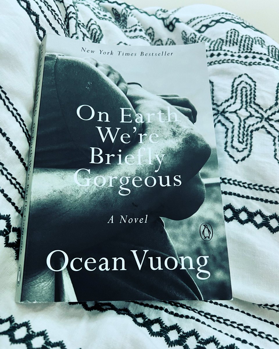 PhamNelson's tweet photo. Just finished reading *On Earth We’re Briefly Gorgeous* by Ocean Vuong and I highly recommend it! 🌟 This book is a poignant exploration of racial identity, class, masculinity, addiction, the impact of the Vietnam war, family, and love. 📖✨ https://t.co/WhudAZp8tI