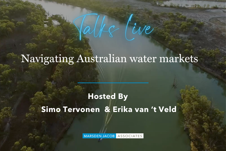 WaterflowAU's tweet photo. Want to navigate Australia’s complex water markets with more confidence? Register for this #freewebinar co-hosted by @WaterflowAU &amp; Marsden Jacob Associates. Thurs 4 July @3pm. 
Register - https://t.co/TrRhn1hVy7
#MurrayDarling #irrigation #MDBA #watermarkets #MDB #waterbrokers https://t.co/zEXhVzLKnk
