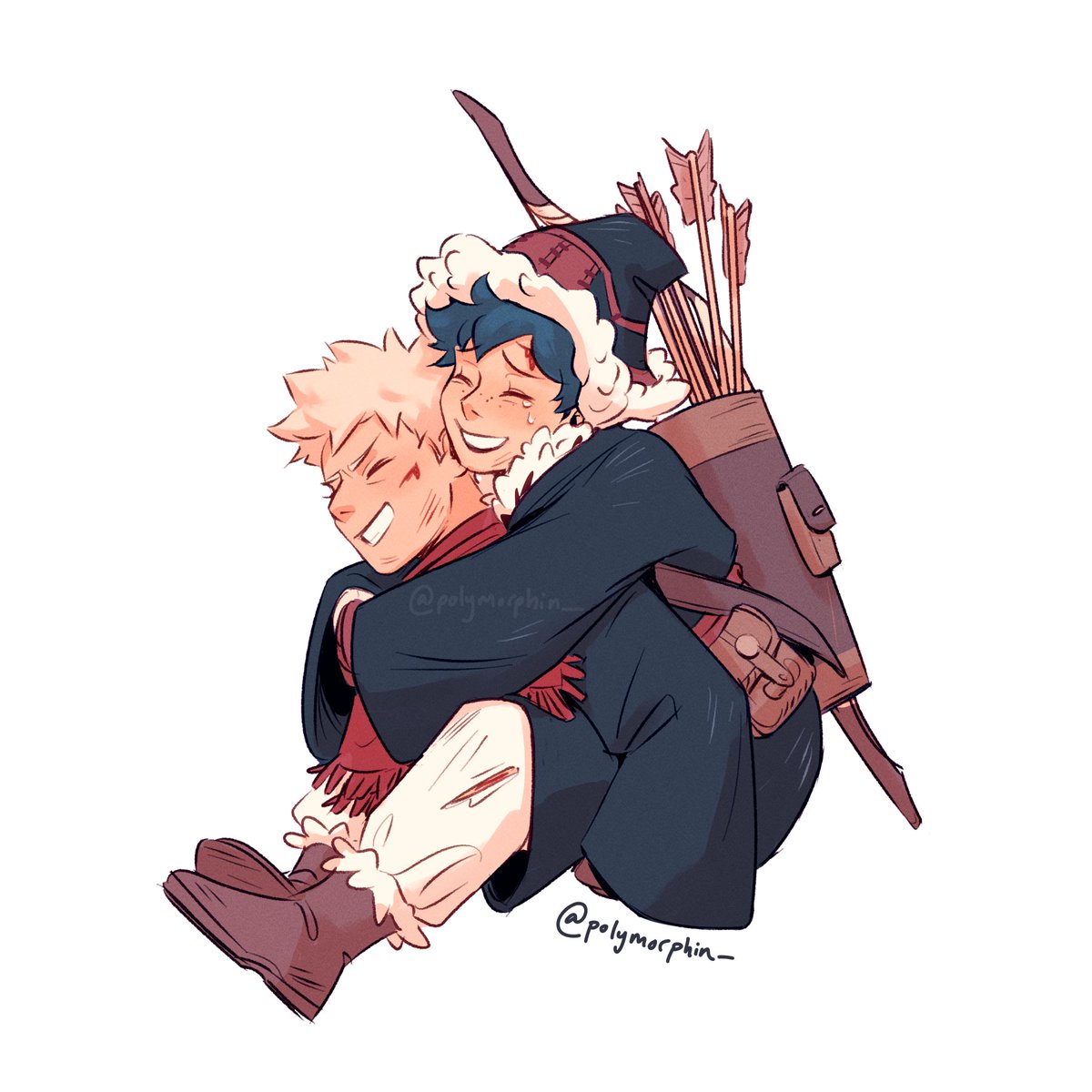 post-adventure winter au giggles ❤️‍🩹🏹 one of my spot art for <a href="/fantasybkdkzine/">Of Love & Lore: A Fantasy BKDKBK Zine (Archived)</a>!

#bkdk #bakudeku #mha #bnha