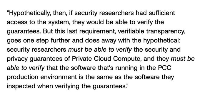 Apple Says Its AI Sets a 'New Standard' for Privacy and Invites Security Experts to Test It https://t