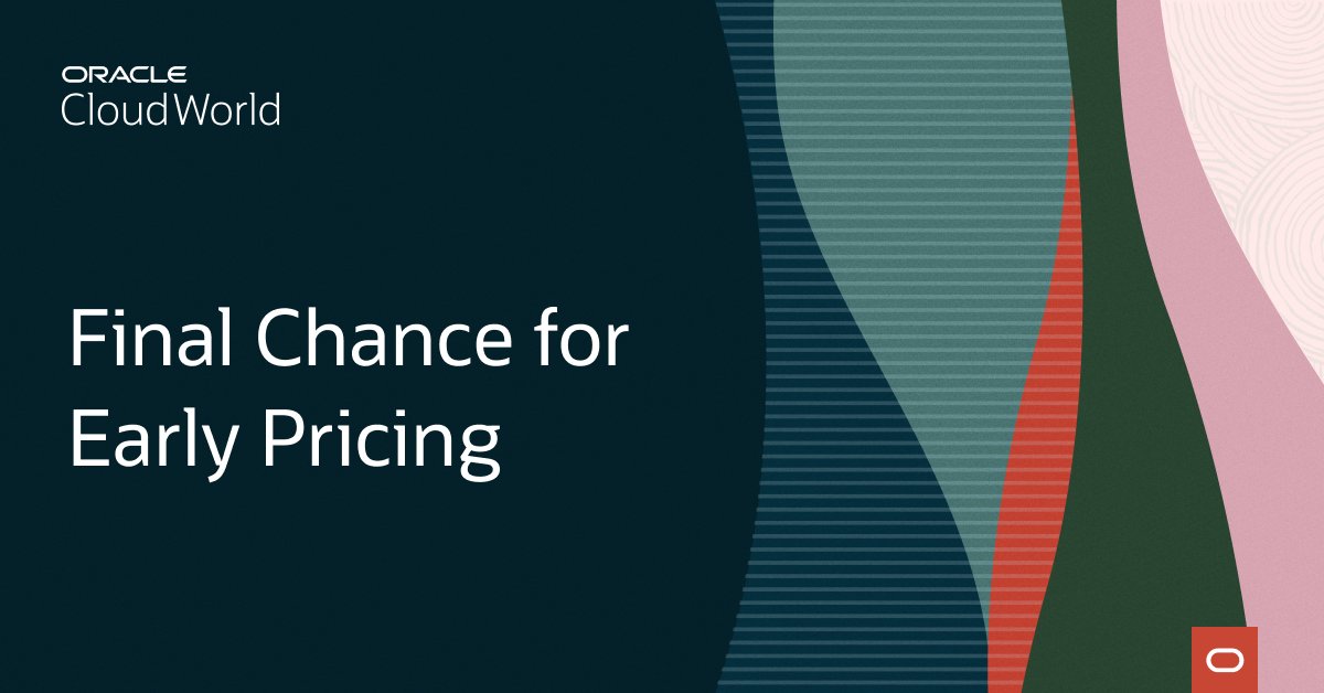 dips18in's tweet photo. Time’s running out to save $600. Register by June 17 to get the lowest price on your #CloudWorld pass: https://t.co/ypzeXPBxGP https://t.co/xdrXxdhqAB