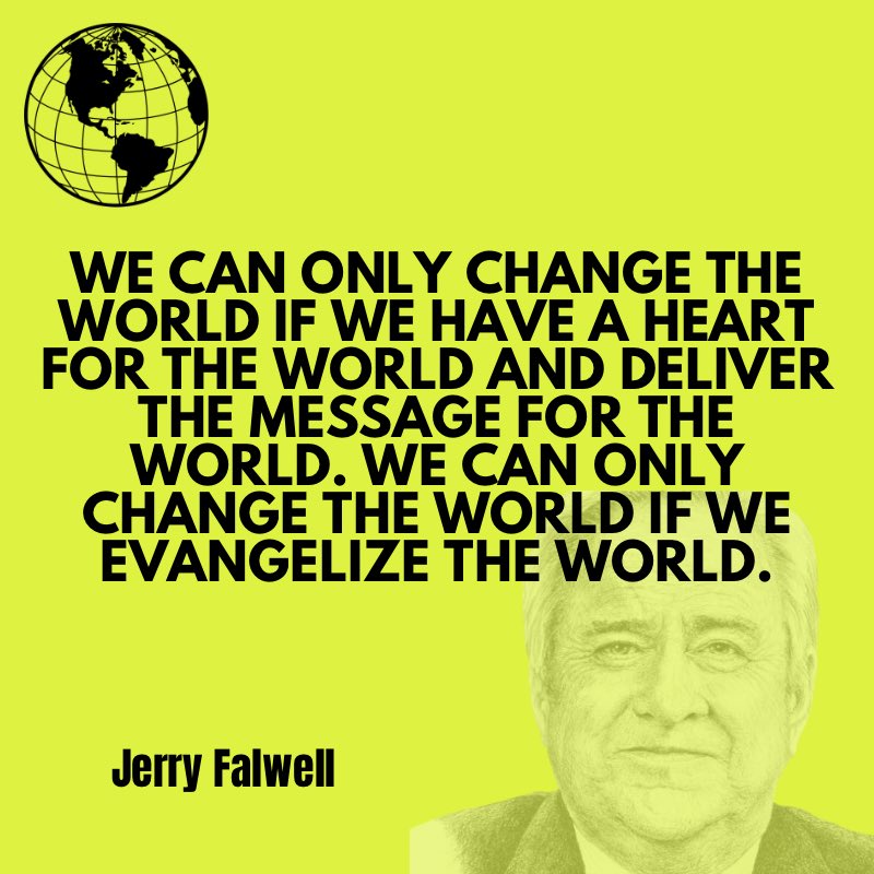 We can only change the world if we have a heart for the world and deliver the message for the world. We can only change the world if we evangelize the world.

-Jerry Falwell 

#SBC24