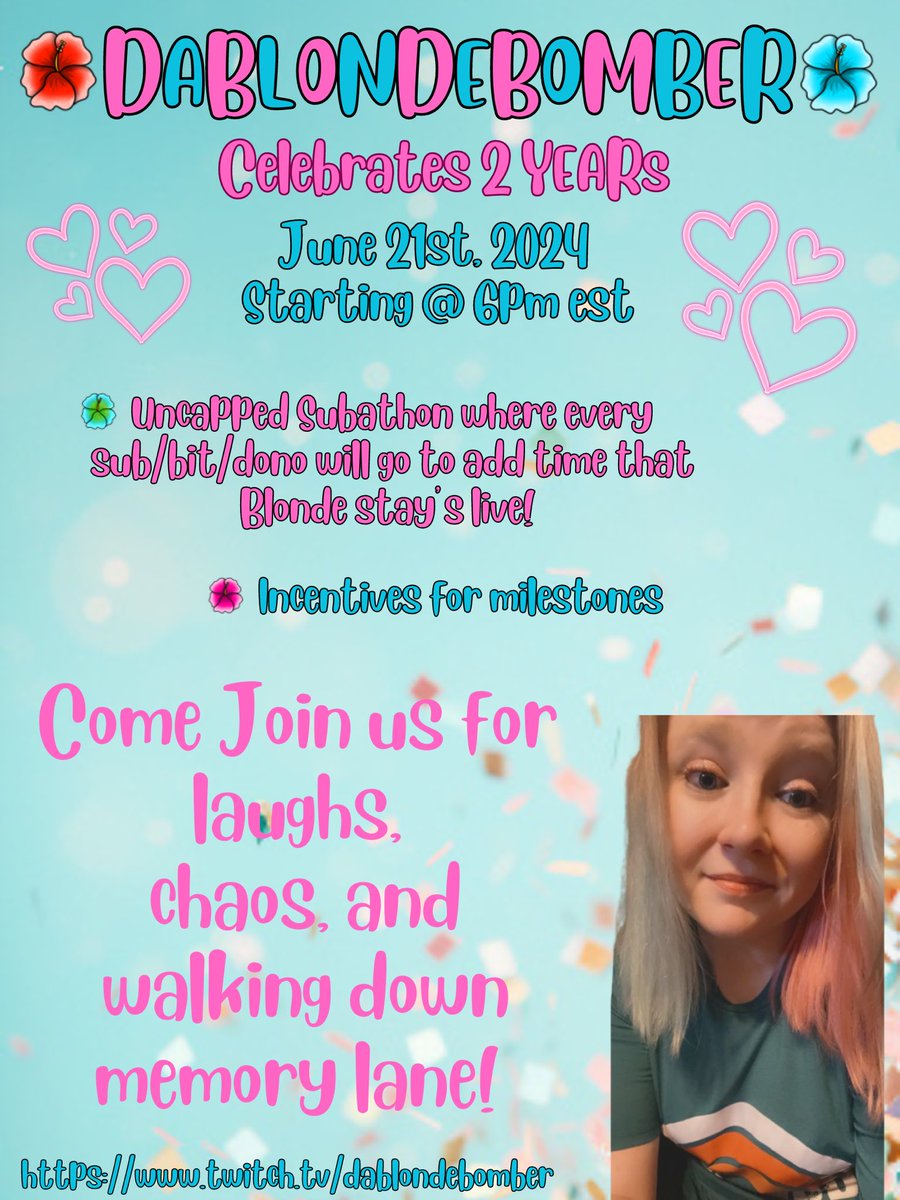 The subathon is back on with a new date! Blinds work has FINALLY calmed down!! I’m going to continue the tradition of a clip montage to walk down memory lane with the community and see the relationships we have built! I am so excited and can’t wait to see everyone there! ❤️