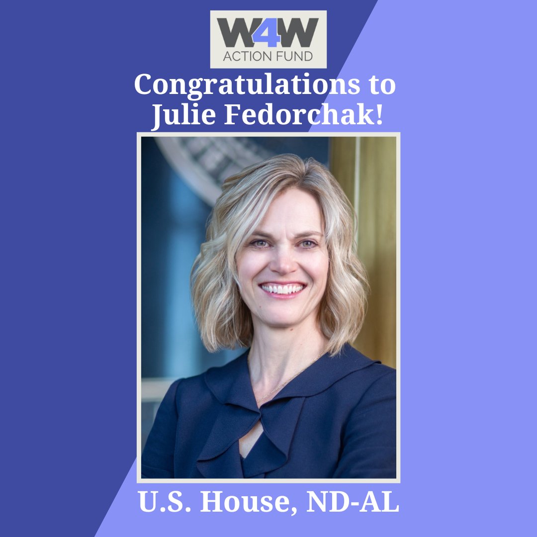 Congratulations to <a href="/fedorchak4ND/">Julie Fedorchak</a> on her primary victory!

#WFWAction has been thrilled to back her campaign and look forward to continuing that support through the general election!