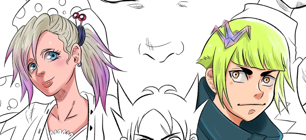 JaziArt's tweet photo. Finalmente comecei a colorir essa ilustra! #twosided @EstudioArmon https://t.co/XFDNWW0JRl