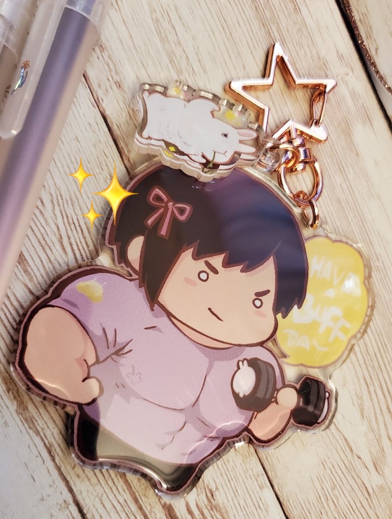zeldacw's tweet photo. Bunny Butt Gang's very first keychains~ 
٩(๑>∀<๑)۶ 

Made from 100% recycled acrylics
♻️🌍💖 

*Pre-order at my Ko-fi shop to receive exclusive bunny boss Maru sticker sheet 🐇 https://t.co/AkqHNbas3Q