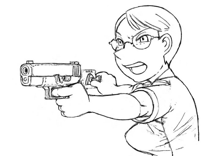 鉄砲を描くのはすごく難しい 