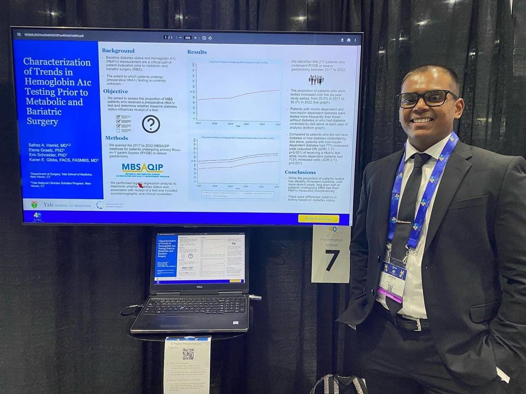 "Characterization of trends in HbA1c testing prior to metabolic and bariatric surgery" <a href="/KEGibbsMD/">Karen E. Gibbs, MD</a> <a href="/BPTHOSP/">Bridgeport Hospital</a> <a href="/ASMBS/">ASMBS</a>