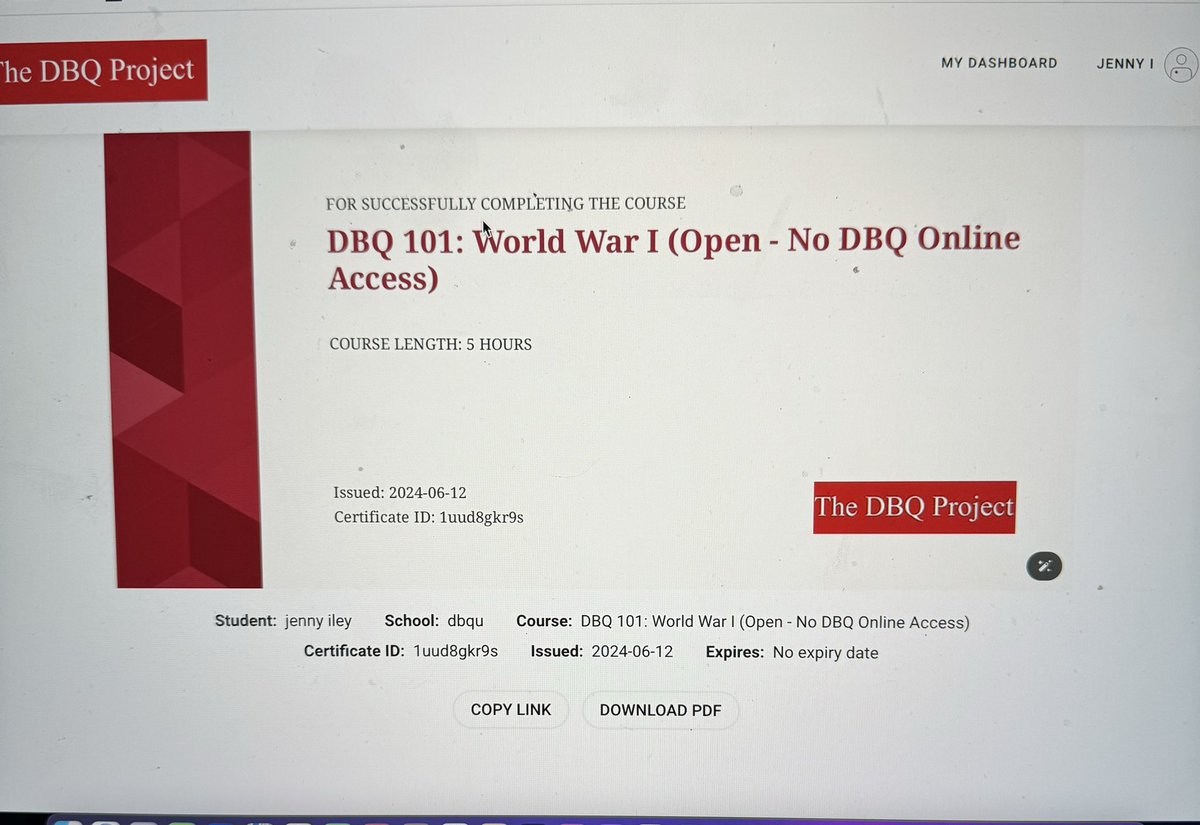 jeniley's tweet photo. Finally finished my DBQ certificate. Really good course with lots of great info @kedcarts @KEDCGrants @KyCharge https://t.co/s6vKErSvb5