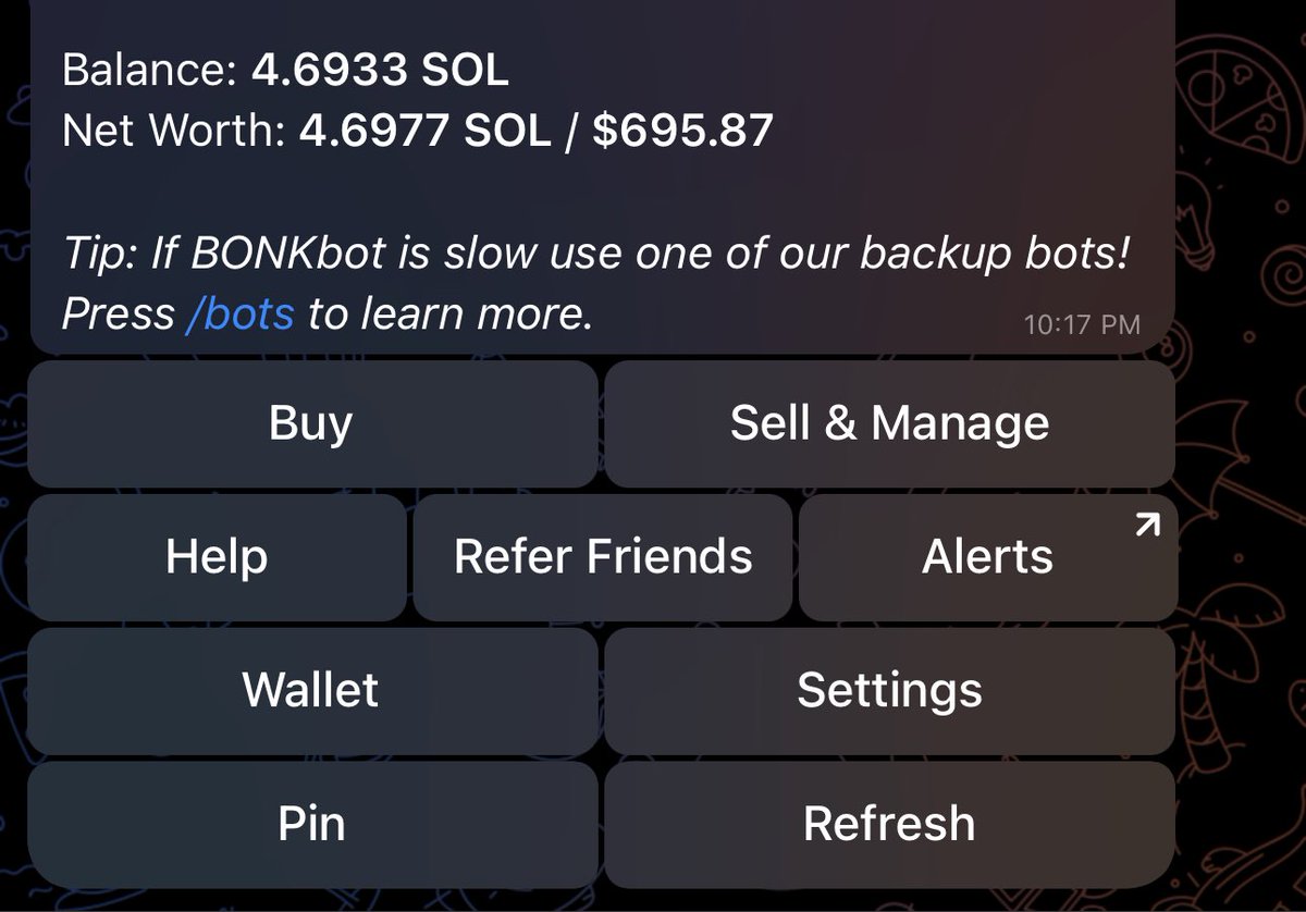 So I check my bonkbot and I find 4.7 SOL racked up from fees

I didn’t rlly need it before so I may give it away

Who wants it