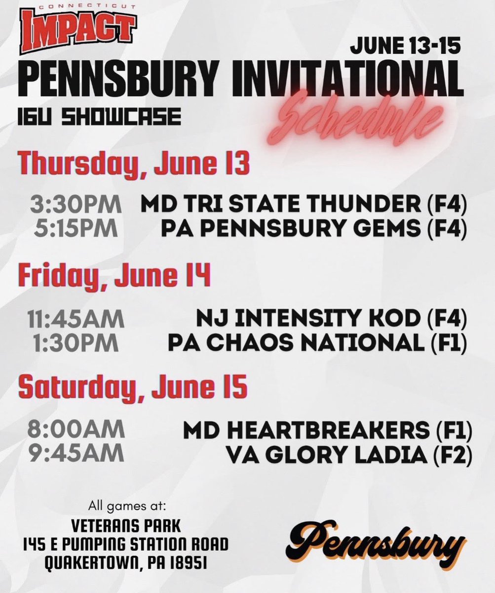 Griffin Paladino (@griffinpaladin0) on Twitter photo Back on the road with <a href="/CTImpactRegAL/">CT Impact 16u/18u Showcase</a> this weekend at Pennsbury!! Schedule down below👇👇 Back on the road with <a href="/CTImpactRegAL/">CT Impact 16u/18u Showcase</a> this weekend at Pennsbury!! Schedule down below👇👇