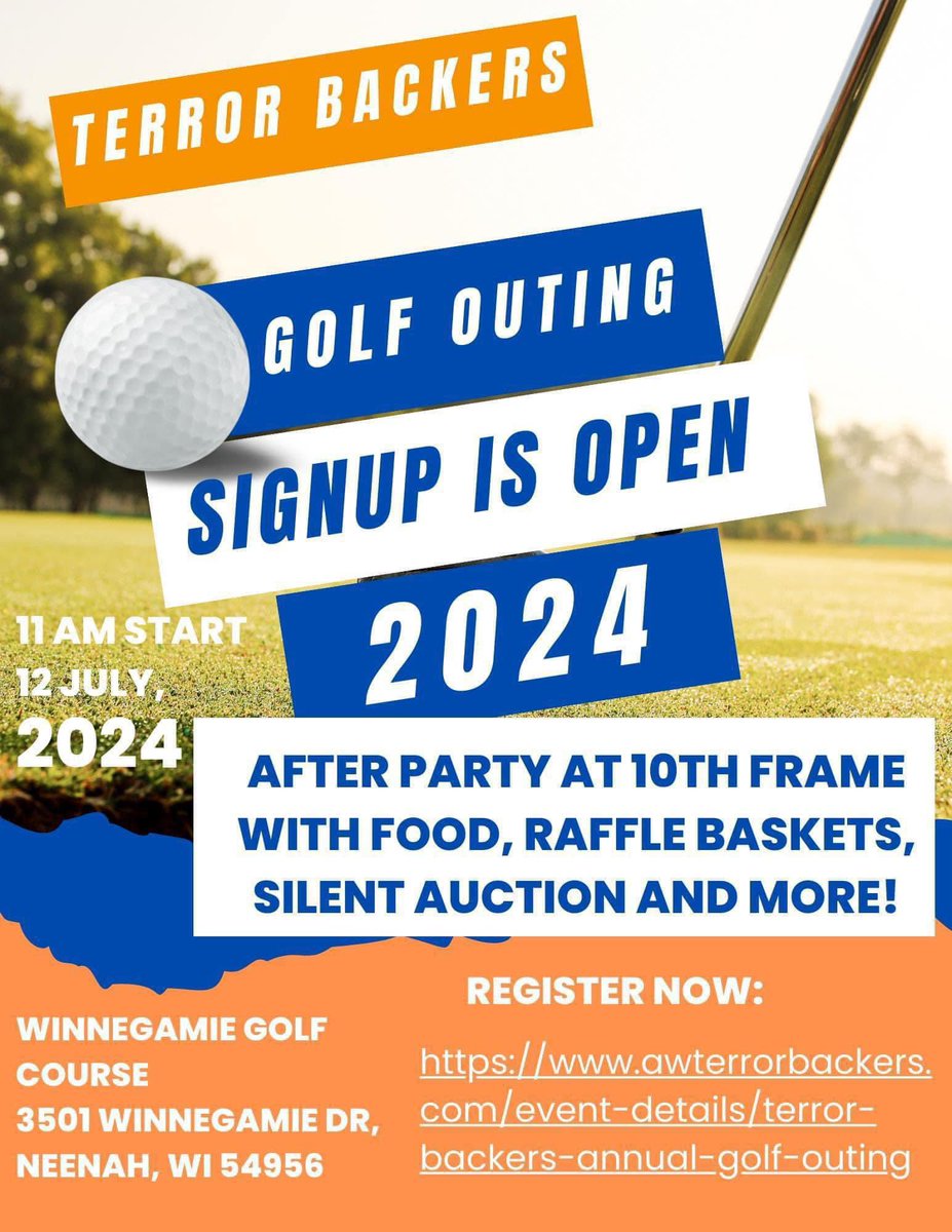 Our annual Terror Backers Golf Outing is approaching fast! Don’t delay, sign-up today!⛳️

awterrorbackers.com/event-details/…