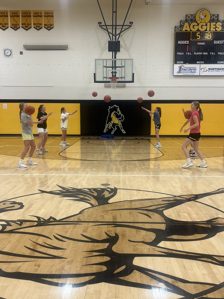 AggiesGbb's tweet photo. Summer is the season to get better! So far in June the girls have competed at 2 team camps &amp; participated in weights, yoga, co-ed 3 on 3 league and skills! #RollPride #AggiePride 🏀 https://t.co/4txVjitXHh