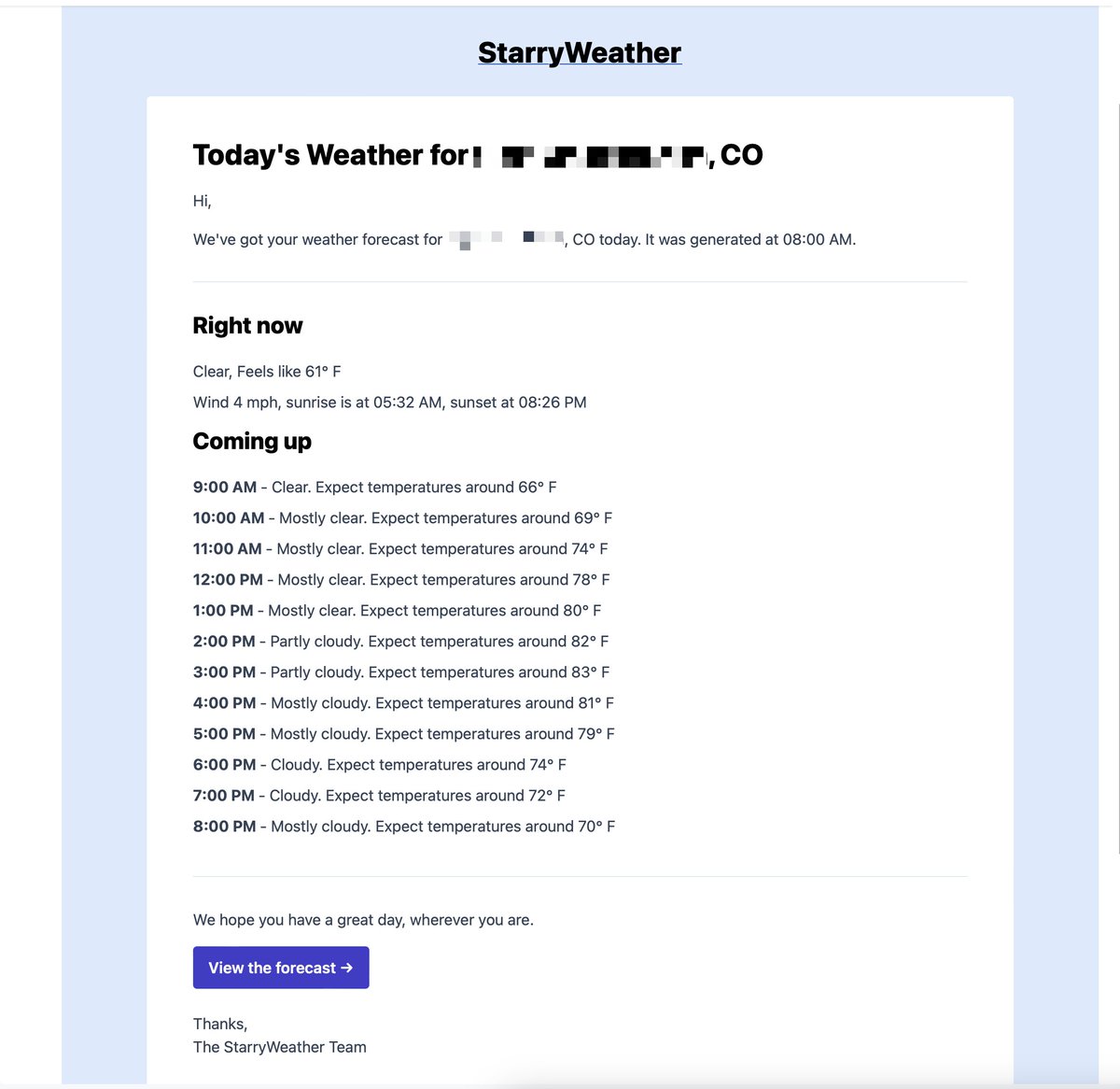 afomera's tweet photo. I ❤️ making Rails apps to solve problems I have.

In Feb of 2023, I setup a Rails app to let me check the weather (https://t.co/zi6v3uJRhN)

It's run quietly without need for updates since then, and sends me a daily email forecast for me to check first thing in the morning. https://t.co/0H1XIW8NjK