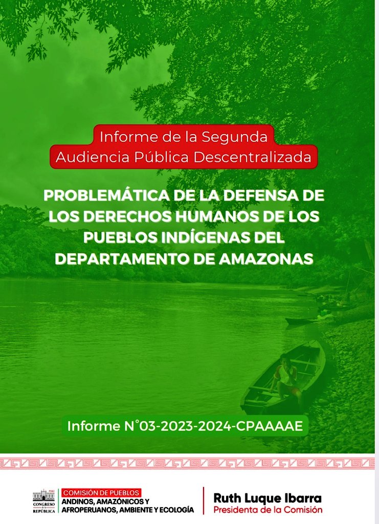 RuthLuqueIbarra's tweet photo. Para aclarar que la situación de violencia sexual a niñas en #Condorcanqui no es nueva. Hoy el actual Ministro de @MineduPeru está más dedicado a ser vocero de Dina Boluarte que concentrado en resolver los verdaderos problemas, como la situación de Condorcanqui.

El año 2023, viaje a la zona en mi calidad de Pdta de la Comisión de Pueblos AAAE, visitamos comunidades nativas y dialogamos con diversos actores de la población y sostuvimos diversas reuniones. En esta visita estuvo la congresista Mery Infantes de la bancada Fuerza Popular, con quién asistimos a reuniones con los representantes de la UGEL de Condorcanqui,  en la cual se nos informo que la comisión para acelerar la resolución de los casos de profesores violadores y reconstruir los expedientes estaban en proceso y era una prioridad del sector. Luego enviamos varios pedidos y exigencias a @MineduP @Minsa_Peru y otros sectores adjuntando un informe de este viaje, pues además en Condorcanqui el VIH SIDA, la presencia de minería ilegal, la deserción escolar, la falta de servicios de salud adecuados son problemas que cruzan y complejizan la situación de la niñez y población indígena en este territorio. El incendio no sucedió el 2020, como dice el comunicado, el incendio fue en junio del 2022.
 
Por tanto hoy el comunicado de @MineduPeru solo evidencia que NO hicieron nada concreto. Y para evidenciar ello aquí muestro el informe público que remití oportunamente a todos los sectores entre ellos @MineduPeru. En ella no solo se describen los diversos problemas hallados sino que planteamos recomendaciones. 

Y por si fuera poco también presenté una moción al Congreso solicitando que la Comisión de Mujer del @congresoperu tenga competencias de investigadora para establecer responsabilidades sobre la quema de expedientes que favorecían a profesores violadores. Esta moción, evidentemente hasta ahora no ha sido priorizada por el @congresoperu, pues en el Congreso aprueban y priorizan comisiones especiales de cualquier cosa, pero para temas de real interés de la población no interesa. 

Además presentamos 2 iniciativas legislativas producto del viaje a Condorcanqui: 
1) Prohibir la contratación de profesores violadores y
2) Prohibir la unión de hecho con menores de edad 

Lo que  sucede en Condorcanqui es la evidencia del abandono absoluto del Estado y vuelvo a decir NO  es un tema de ahora, por ello se esperaría más sectores como @MineduPeru. Las poblaciones indígenas en esta zona , viven la exclusión por responsabilidad del Estado 

Aquí el informe de nuestra visita a #Condorcanqui 👇🏽

https://t.co/o4ij7CuMUK