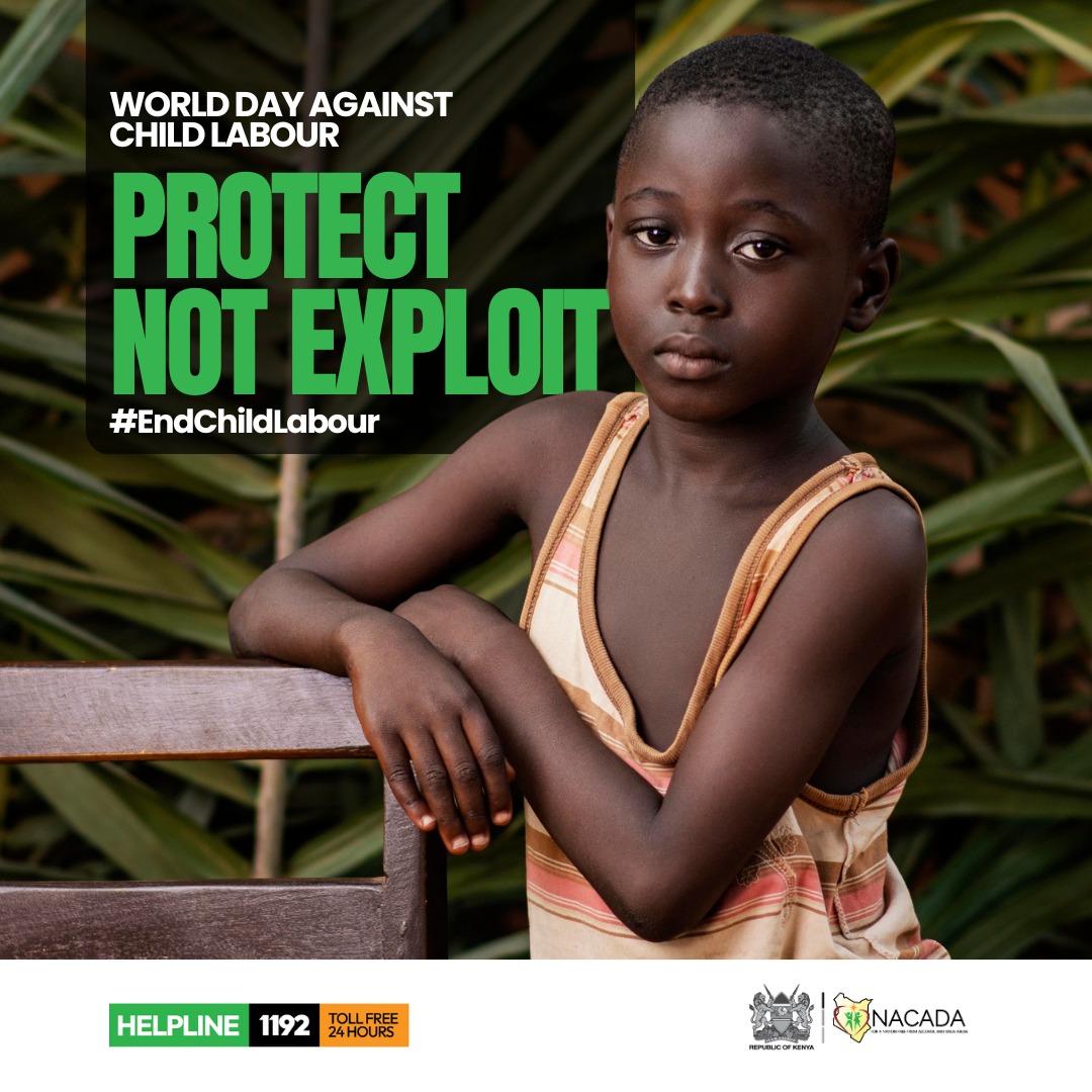 NACADAKenya's tweet photo. Traffickers prey on those facing adverse circumstances like those in poverty or with familial instability. They are lured in with promises of money or protection then they’re gradually brought into the criminal aspect of the relationship #ProtectNotExploit #Endchildlabour https://t.co/ReRcqecaCL