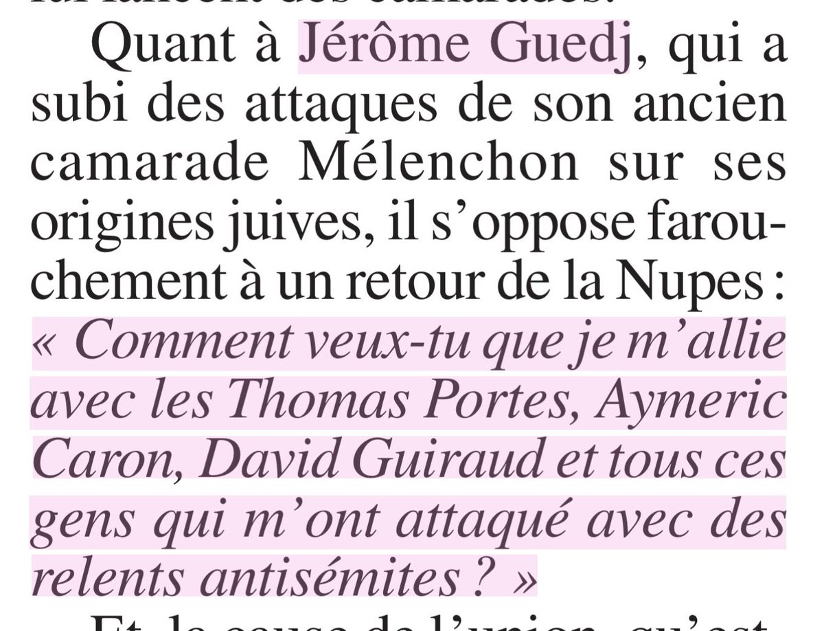 BobLeCentriste's tweet image. Jérôme #Guedj résume le #FrontPopulaire : « s’allier avec tous ces gens qui m’ont attaqué avec des relents antisémites » 
#PS lecanardenchaine.fr/acheter-au-num…
