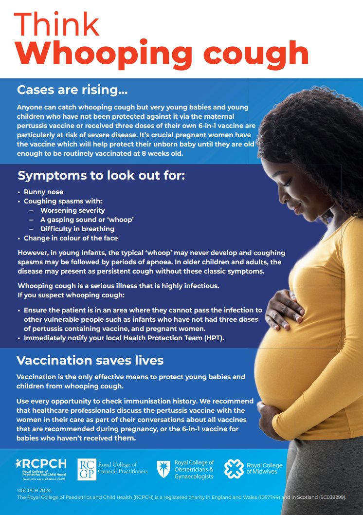 RCPCHWales's tweet photo. Think whooping cough! 

Alongside @RCGPWales, @RCMWales and @RCObsGyn we’ve issued UK-wide advice for parents and carers and healthcare professionals on whooping cough.

Read the statement &amp; share our English and Welsh posters⬇  https://t.co/ociWoawhLl https://t.co/NFnPzFP8uv