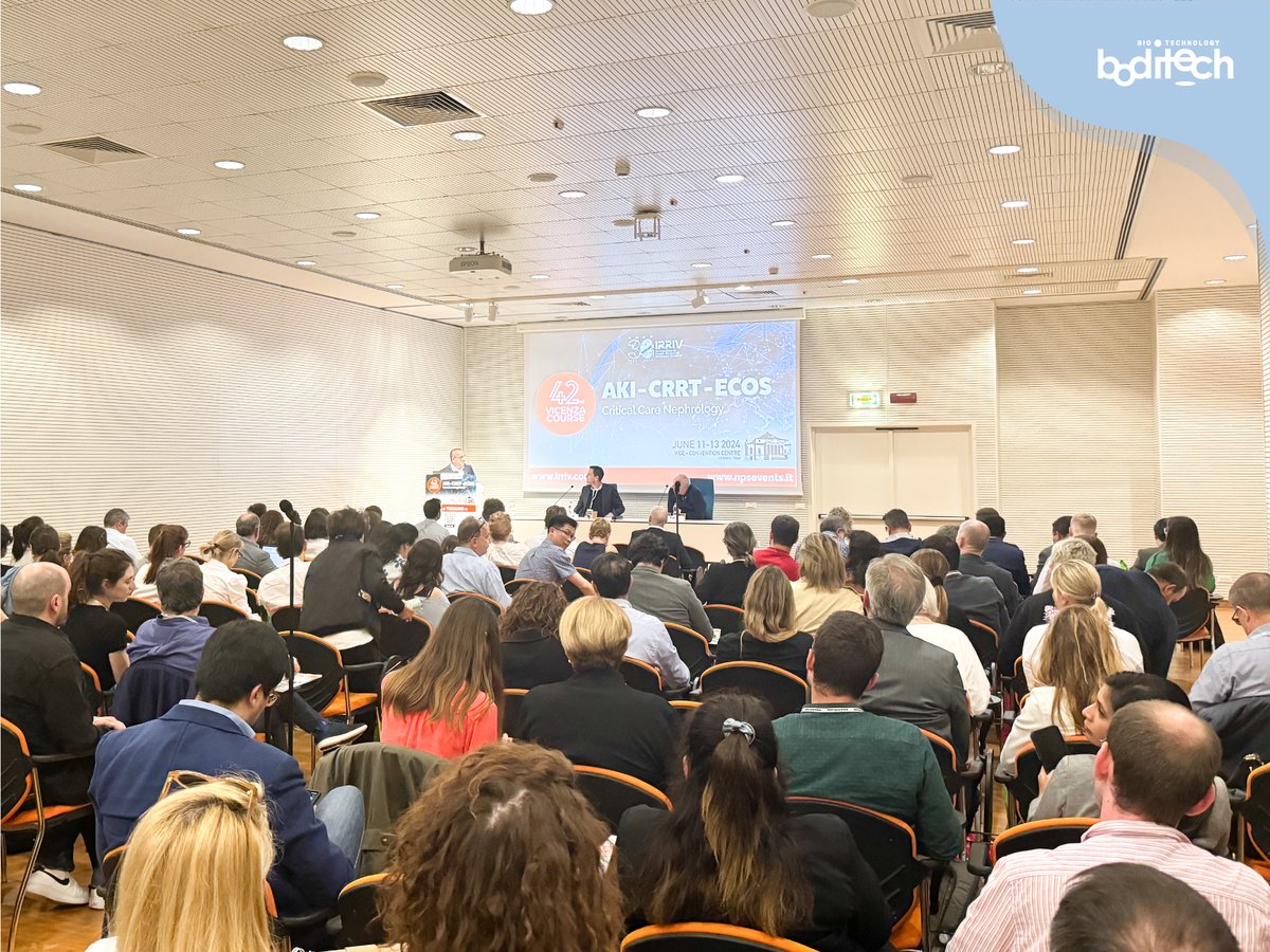 boditech's tweet photo. Boditech Med is currently at the 42nd AKI-CRRT-ECOS in Vicenza, Italy!
At this AKI-CRRT-ECOS 2024, we will present AFIAS penKidยฎ, a novel biomarker for real-time monitoring of kidney function.
#AKICRRT2024 #AcuteKidneyInjury #PenKid #BoditechMed #AFIAS https://t.co/uR8jSR57dF