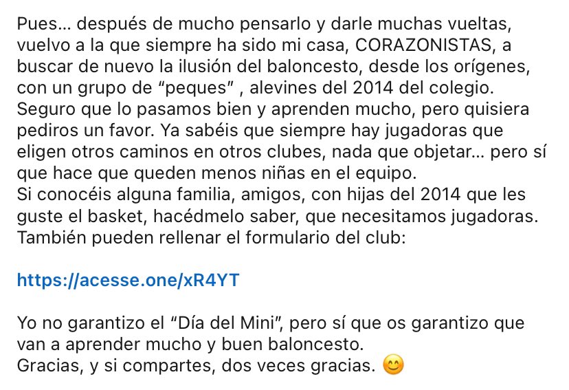 Diegobc23's tweet photo. Tras mucho pensarlo… vamos a darle al basket una nueva oportunidad, en @CorasBasket #ComingBackHome
Si conocéis alguna jugadora del 2014, estaré encantado de poder contactar con la familia. Hay que compensar la “fuga de talento” anual.
https://t.co/pKjOWVE1SI
Gracias! https://t.co/Hv4VDgZRAy