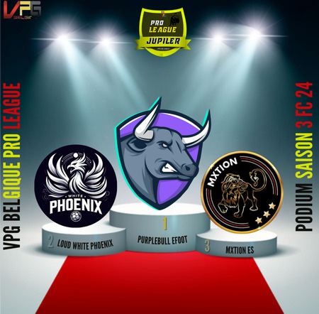 belgique_vpg's tweet photo. Voici la tots de la saison et le podium de la PROLEAGUE.

FÉLICITATIONS À TOUS @PurpleBull_foot @MxtionESx https://t.co/Dwi4ca2mAA