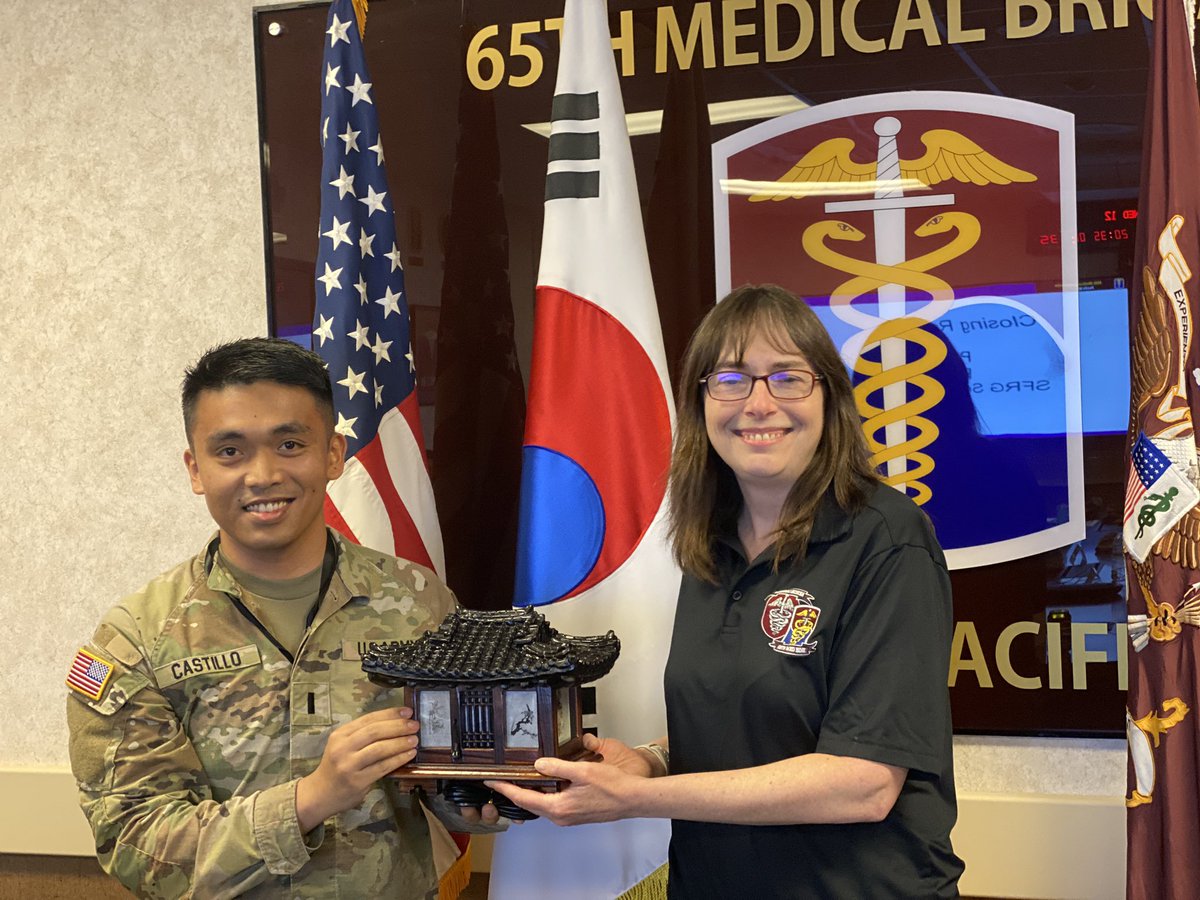 168thMMB's tweet photo. The @usarmy Soldier and Family Readiness Groups (SFRG) play a critical role in supporting Soldiers and their Families. Today we recognized our @65MedBde SFRG Leader, Mrs.
Laura Burnett, during her final Pacific Medic SFRG Steering Committee brief with a blanket presented by 618 DC(AS) for those cool nights in @usaghawaii  Hawaii (🌺) and a beautiful clock gift from the rest of the Pacific Medic's!

SFRGs are essential for maintaining the overall health, welfare, @ArmyResilience and readiness of Soldiers and their Families, ultimately contributing to the effectiveness and morale of the military force.

The team is so thankful for her compassion, leadership, guidance, care, and resolute support towards the Soldiers and Families of this outstanding community here across @EighthArmyKorea @USForcesKorea @USAGHumphreys @USAGDaegu and @USAGYongsan!