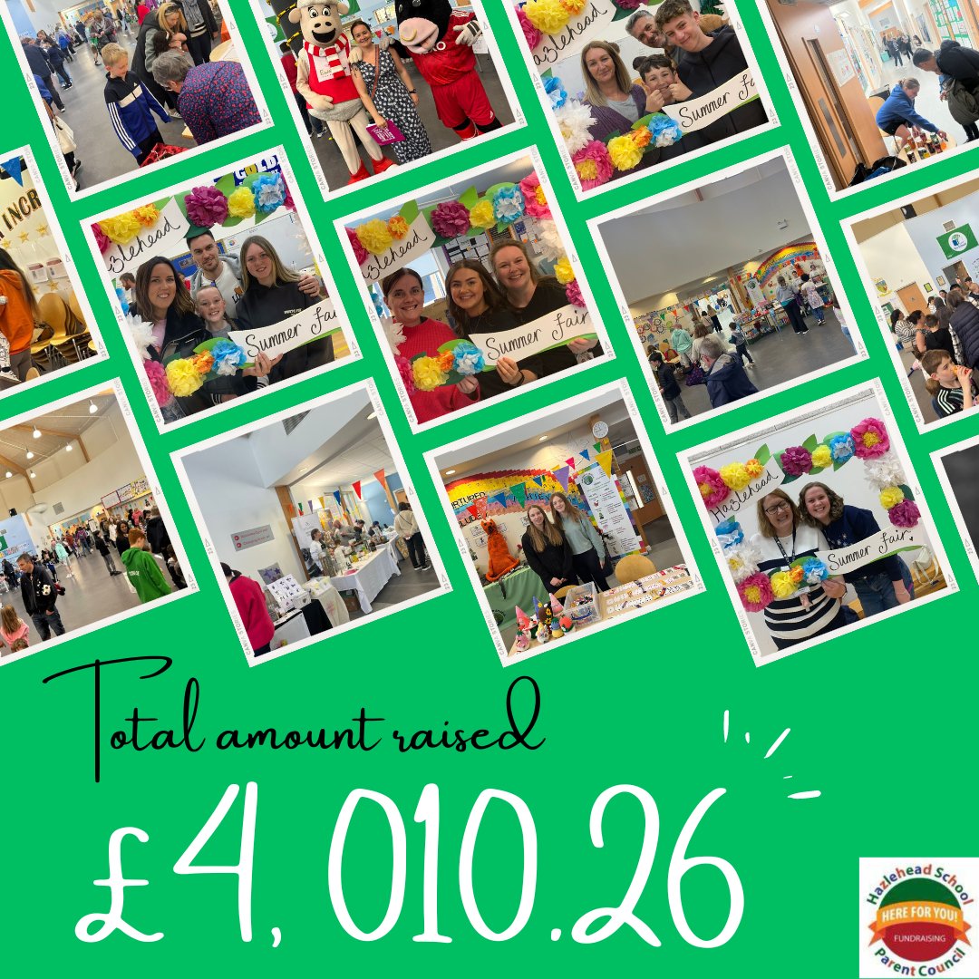HazleheadC's tweet photo. Thanks to all of the volunteers, organisers, donors, and attendees, we were able to raise an astounding £4,010.26 from the summer fair! 

Do you have fun summer fair photos? Drop them below and tag us!

#hhbelieve #hhcommunity #partnershipwithparents https://t.co/NoQraoDu66