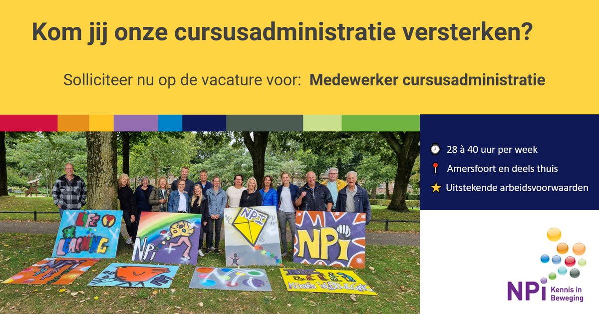 Wil jij het eerste aanspreekpunt zijn voor onze cursisten?

Als medewerker cursusadministratie werk je samen met 4 directe collega's, ben je verantwoordelijk voor je eigen cursuspakket en kun je deels vanuit huis werken.

👉 npi.nl/meer-npi/vacat…

#vacature #cursusadministratie