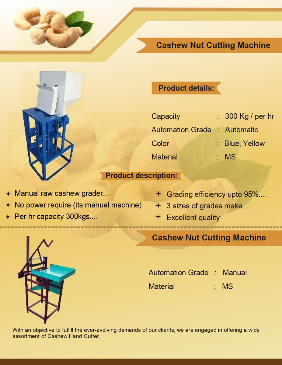 kumarv942961533's tweet image. Cashew Processing Machines!
Boiling
|
cutting
|
drayer
|
humidifier
|
peeling
|
grading

For queries,
Email:millgrain2000@gmail.com
Whatsapp:+918105566637

#millgrain #cashewprocessingmachine #cuttingmachine #dryer #gradingmachine #boiler #peelingmachine #shellingmachine
