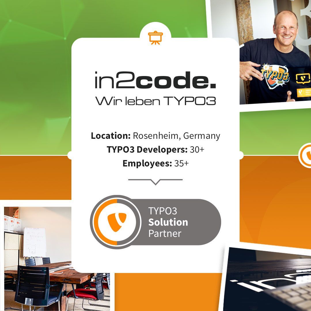 typo3's tweet image. @in2code_de joins the #TYPO3PartnerProgram! 🎉
Since 2010, in2code has been handling TYPO3 projects in the enterprise, SMB, and university sectors and won the #TYPO3 award for its impressive work on the OTH Regensburg website.
🌐 in2code.de