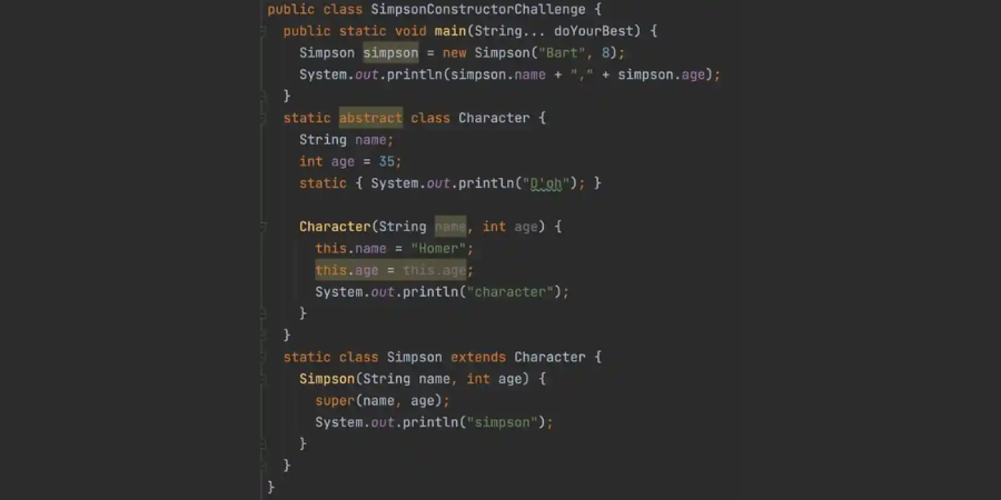 RafaDelNero's tweet image. Know how constructors work in Java! This will help you to design a code structure that is flexible and maintainable. Delve into constructors within inheritance through the Simpson Inheritance Constructor Java Challenge!
🔗 bit.ly/44L6ZCQ
#JavaChallenge #CodeFlexibility